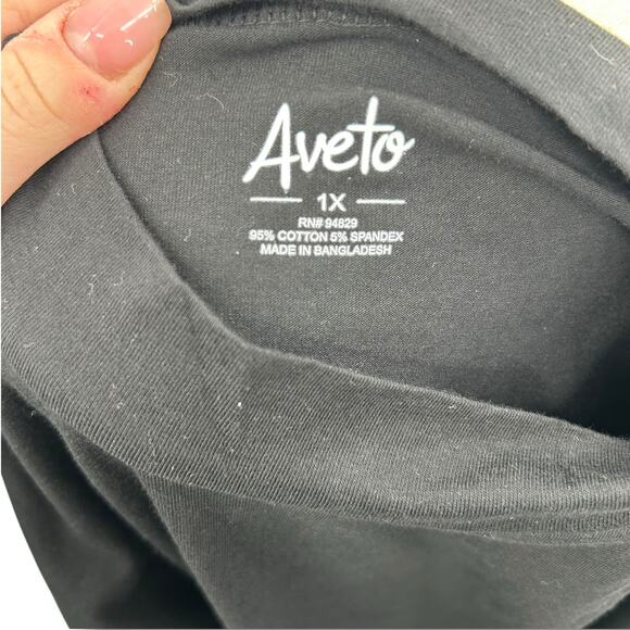 NEW Aveto Black Long Sleeve Top Plus Size 1X Black Mock Neck Modest Layering NWT - Picture 10 of 10